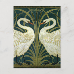 Crane’s Art Nouveau Swans Postcard