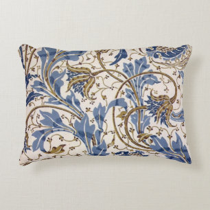 Crane’s Pomegranate and Teazle in Blue Decorative Pillow