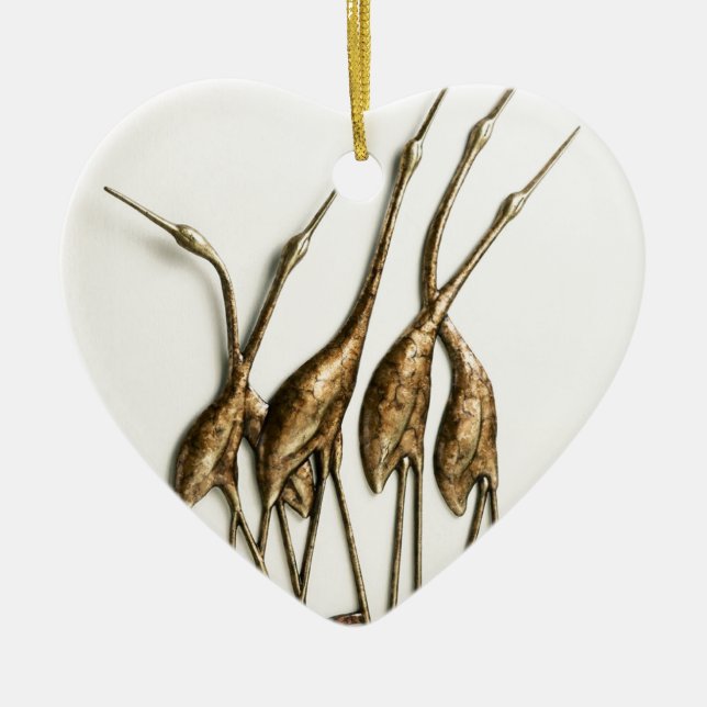 CRANE SCULPTURE CERAMIC ORNAMENT (Front)