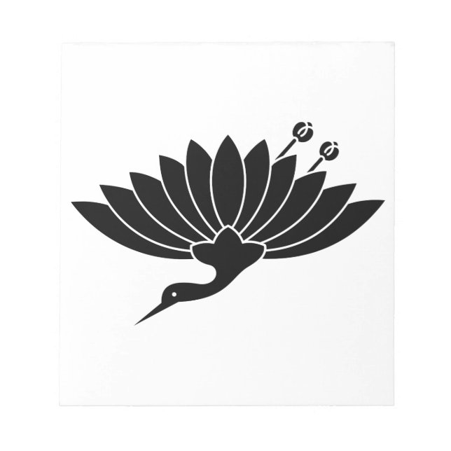 Crane-shaped chrysanthemum notepad (Front)