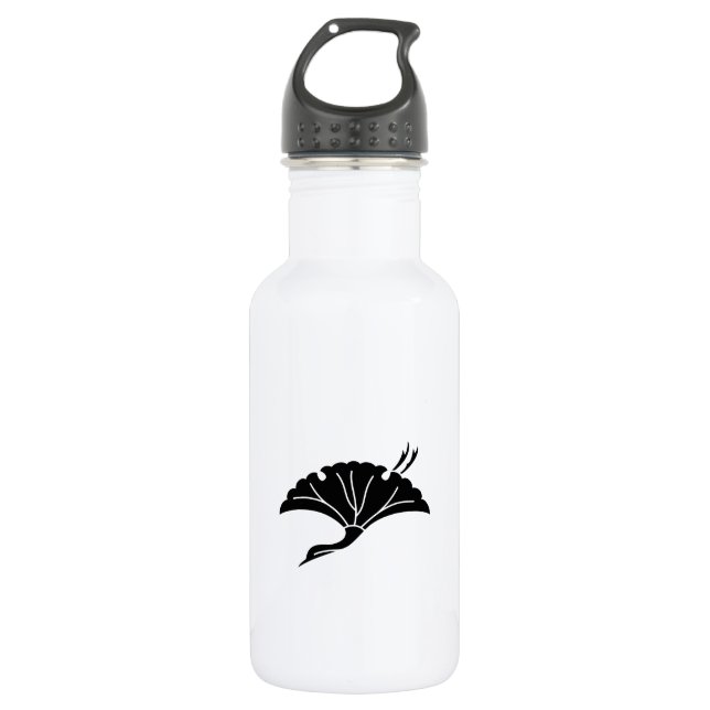 Crane-shaped ginkgo leaf 532 ml water bottle (Front)