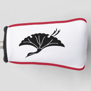 Crane-shaped ginkgo leaf golf head cover
