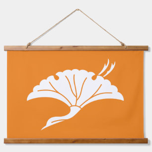 Crane-shaped ginkgo leaf hanging tapestry