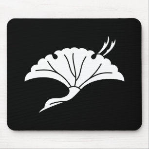Crane-shaped ginkgo leaf mouse pad