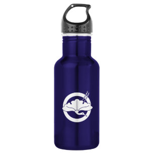 Crane-shaped ginkgo leaf on circle 532 ml water bottle