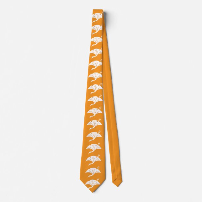 Crane-shaped ginkgo leaf tie (Front)