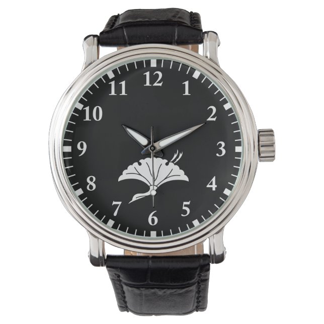 Crane-shaped ginkgo leaf watch (Front)