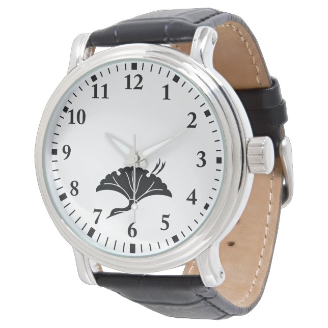 Crane-shaped ginkgo leaf watch (Angled)