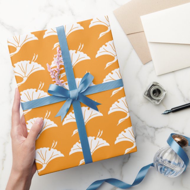 Crane-shaped ginkgo leaf wrapping paper (Gifting)