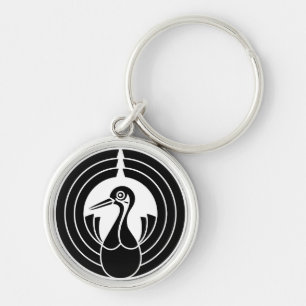Crane-shaped-noshi circle keychain