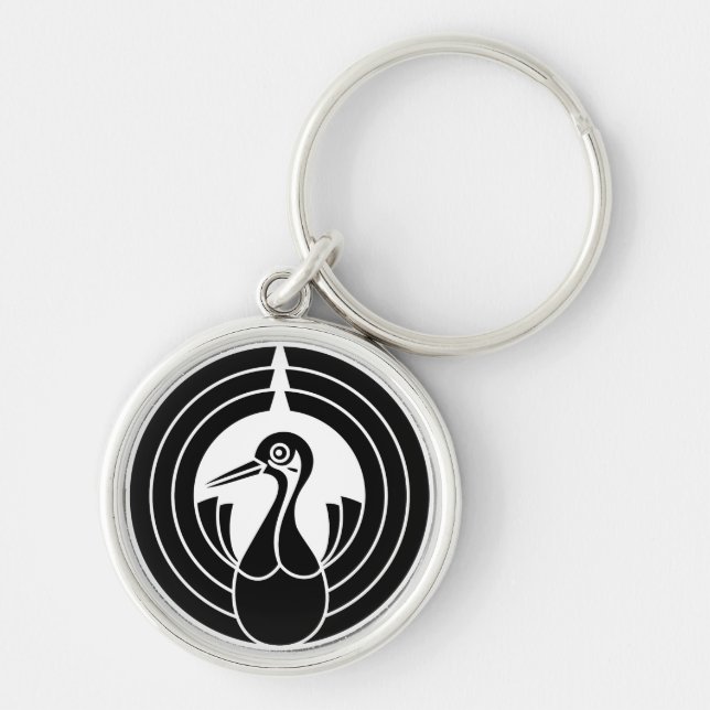Crane-shaped-noshi circle keychain (Front)