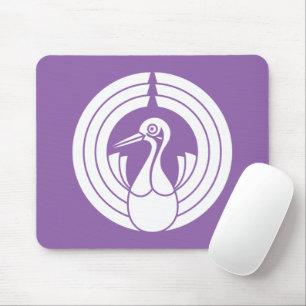 Crane-shaped noshi circle mouse pad