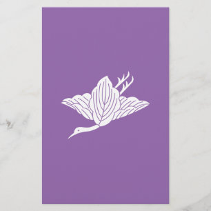 Crane-shaped oak leaves stationery