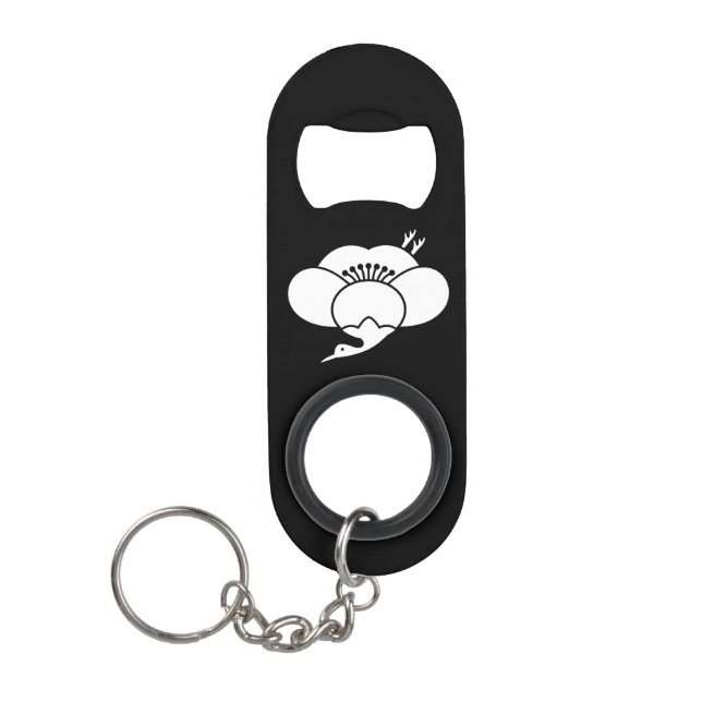 Crane-shaped plum blossom mini bottle opener (Front)