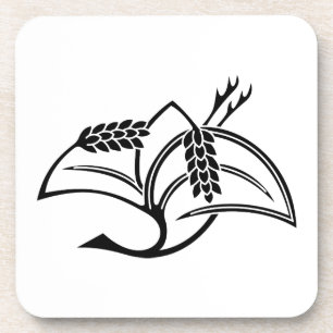 Crane-shaped rice plant coaster