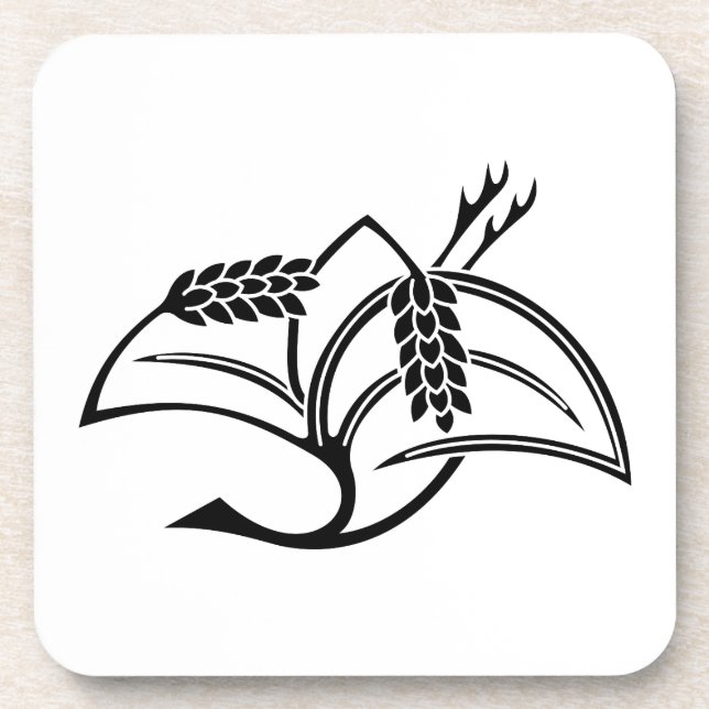 Crane-shaped rice plant coaster (Front)