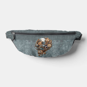 Crâne Steampunk Orange Vintage et Gris Sarcelle