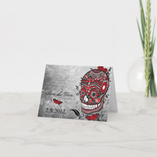 Crâne sucre Enregistrer la date Mariage Carte pour