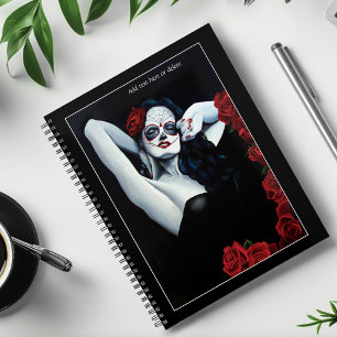 Crâne sucre Roses rouges Noir