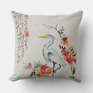 Crane Throw Pillow