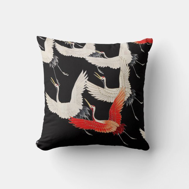 Crane Throw Pillow (Front)