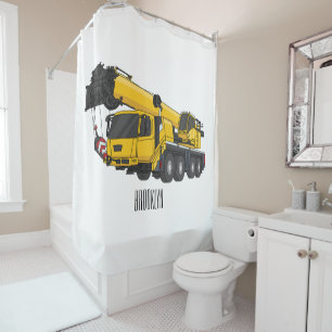 Crane truck cartoon illustration