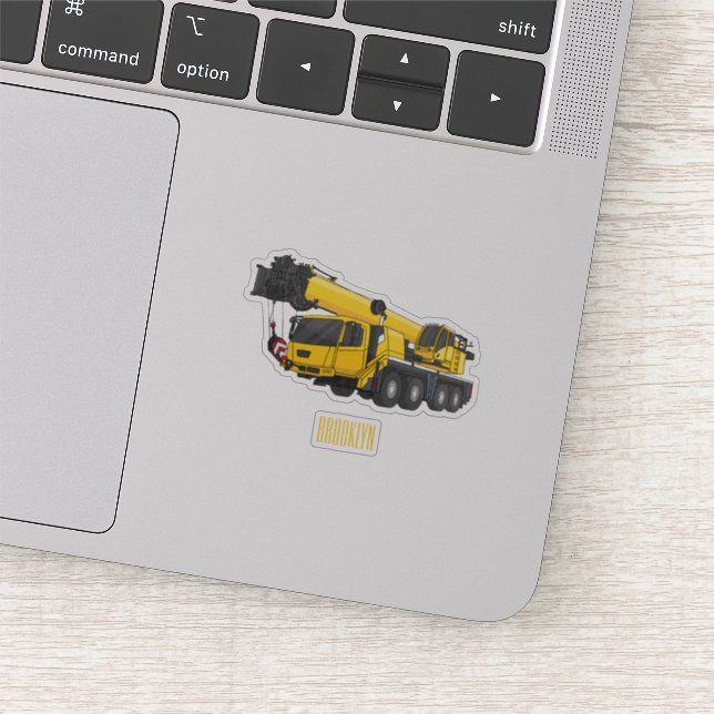 Crane truck cartoon illustration (Detail)