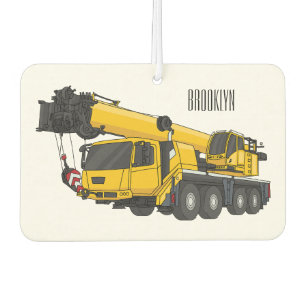 Crane truck cartoon illustration air freshener