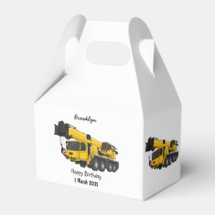 Crane truck cartoon illustration favor box