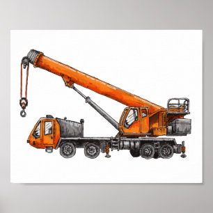 Crane Truck Poster