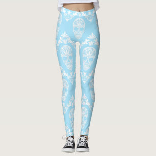 crâne victorien bleu leggings