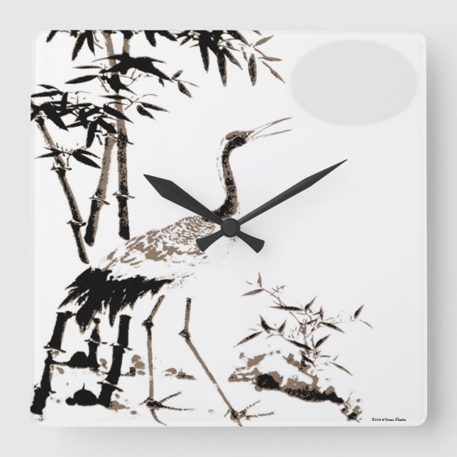 Crane Wall Clock (Front)