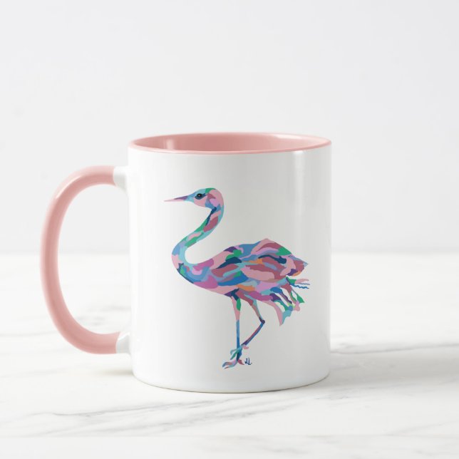 Crane Watercolor Coffee Mug (Left)