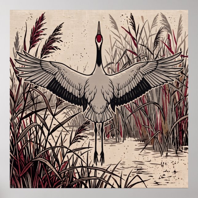 Crane Wings Reed Art Poster (Front)