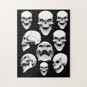 Crânes 11" x 14" Puzzle avec boîte cadeau, 252 piè