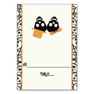 Crânes amusants Carte d'escorte mariage orange Hal