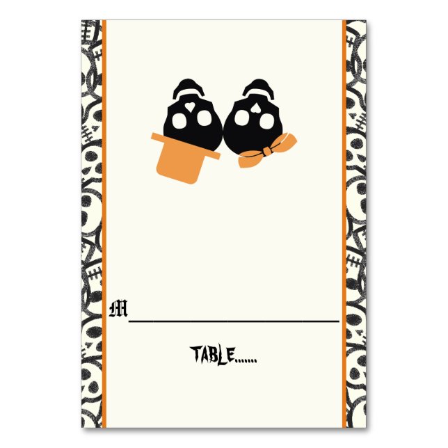 Crânes amusants Carte d'escorte mariage orange Hal (Par défaut)