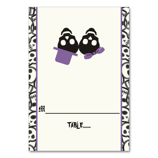 Crânes amusants Carte d'escorte mariage violet Hal (Par défaut)