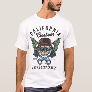 Crânes avec ailes casques (couleur) T-shirt