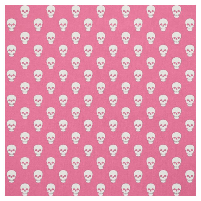 Crânes blancs sur tissu rose (Échantillon)