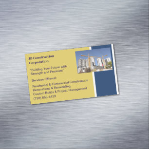 Cranes Buildings Contractor Building Construction  Magnetic Business Card
