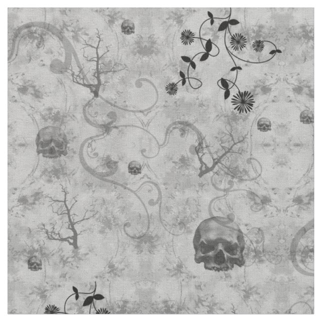 Crânes déplaisants tissu gothique victorien (Fermer)