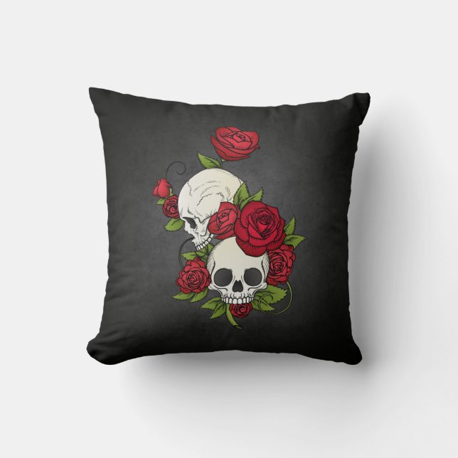 Crânes florales Dia de los Muertos | Coussin décor (Recto)