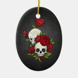 Crânes florales Dia de los Muertos   Ornement