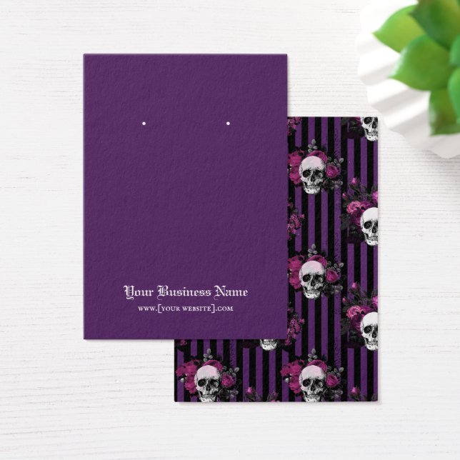 Crânes gothiques violets Carte d'oreille d'Hallowe (Bureau)