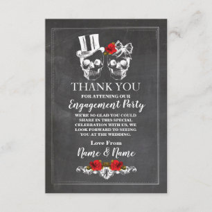 Crânes Halloween Merci Mariage carte de chalk