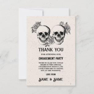 Crânes Halloween Merci Mariage carte rustique