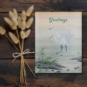 Cranes in Chinese River  Postcard