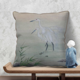 Cranes in Chinese River  Throw Pillow