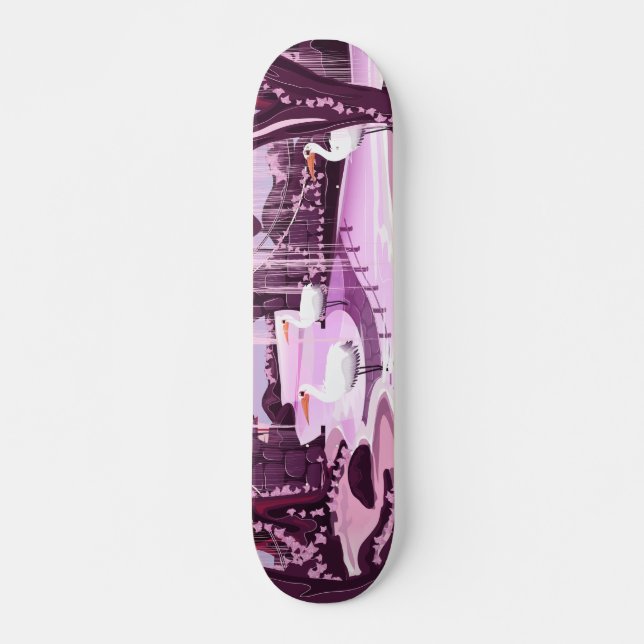 Cranes in the Korean Garden Skateboard (Front)